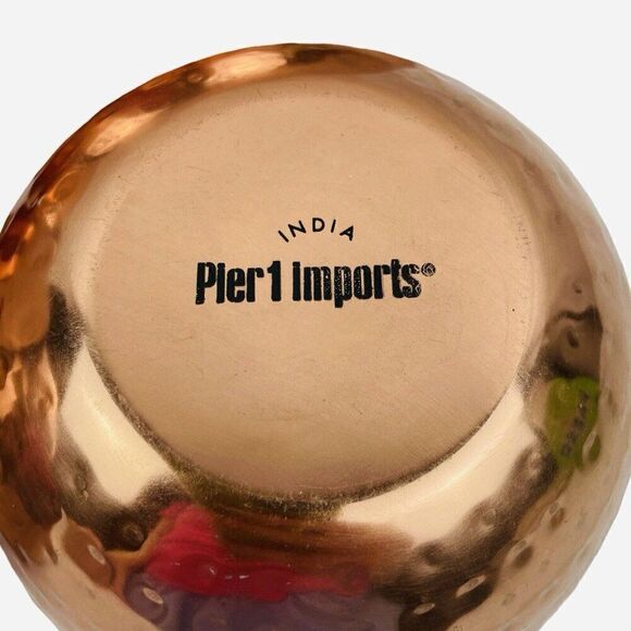 RARE Pier 1 Imports India Hammered Copper Nesting Bowl Set of 4 Stainless Steel - Picture 4 of 16